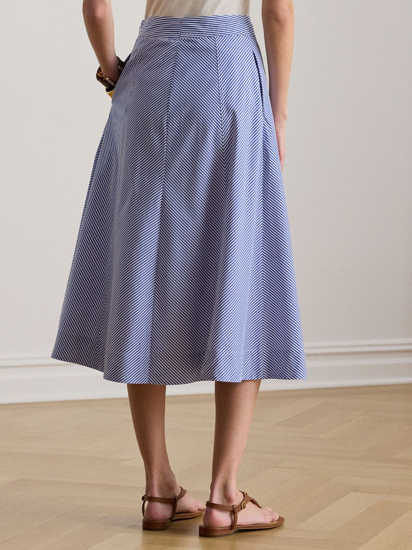 Lauren Ralph Lauren A-Line Skirt With Diagonal Chevron Stripes And Concealed Zip