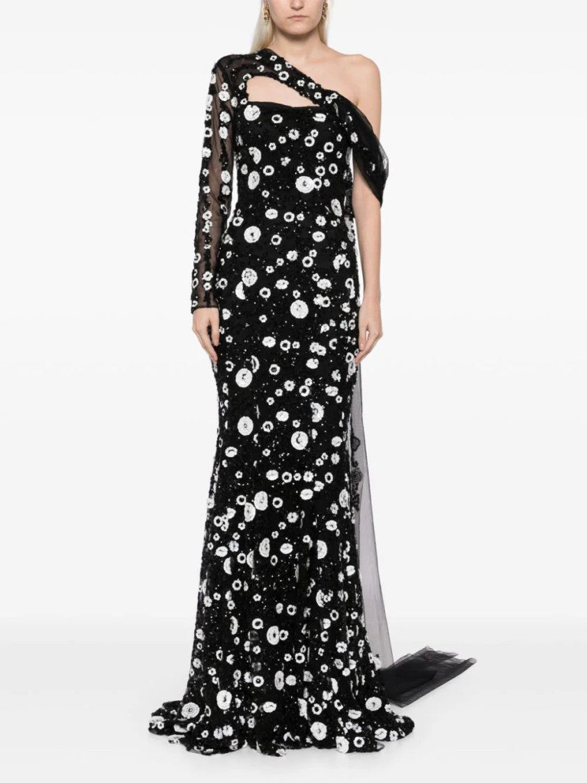 Saiid Kobeisy Tulle One-Shoulder Sleeve, Dress