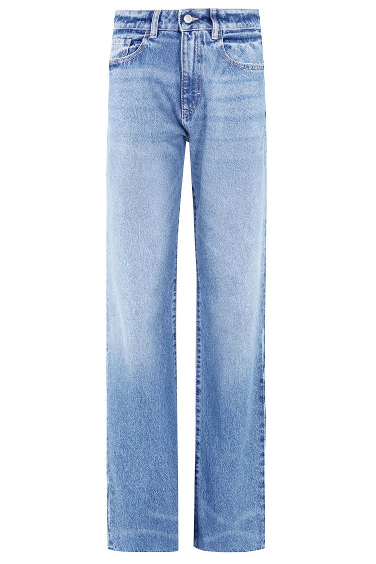 Icon Denim Wide-Leg Jeans With Raw Cut Hem