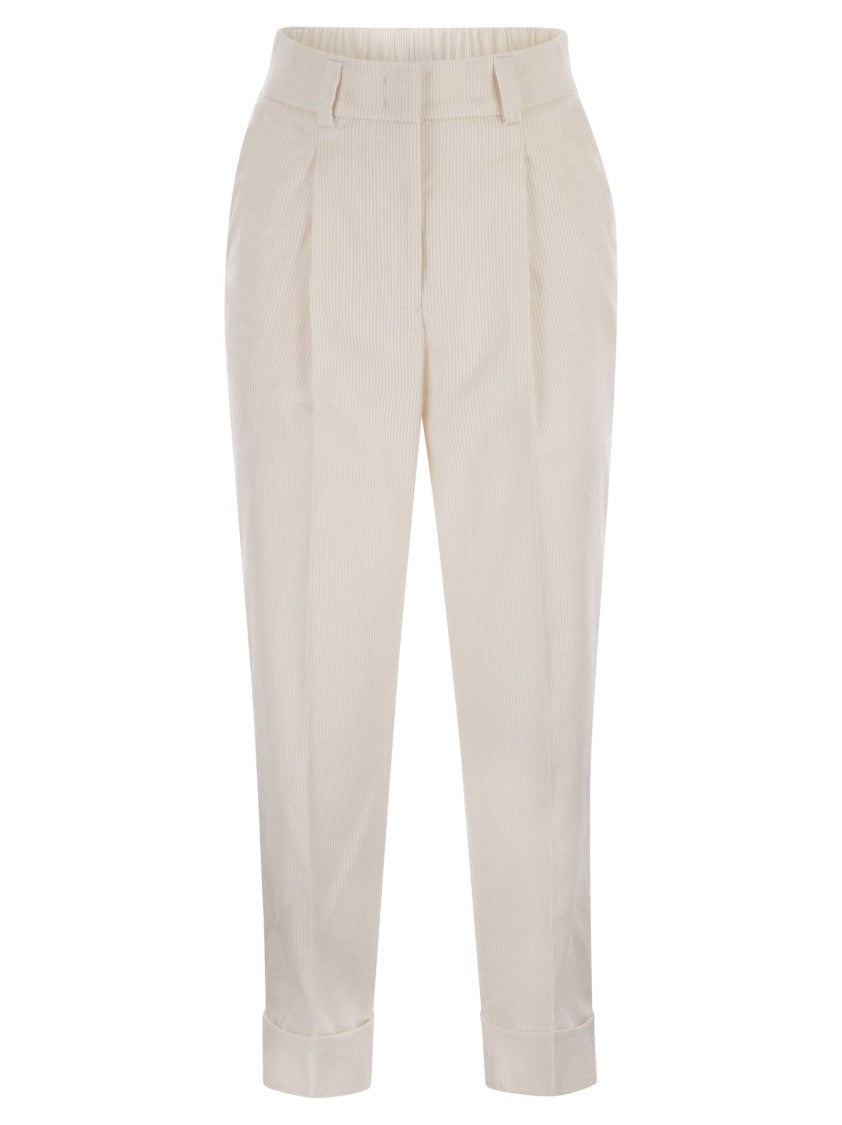 Peserico 500-Stripe Velvet Trousers