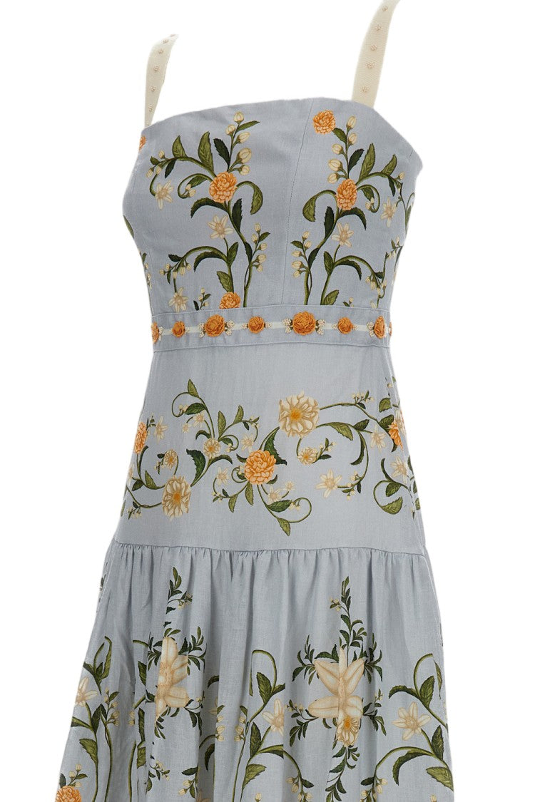 Agua By Agua Bendita Light Blue Lima Floral Dress