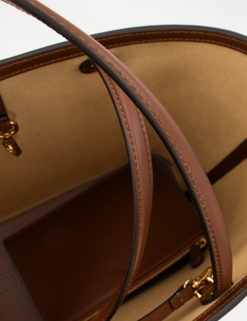 Etro Paisley Pattern Shopping Bag With Leather Trim And Removable Pouch