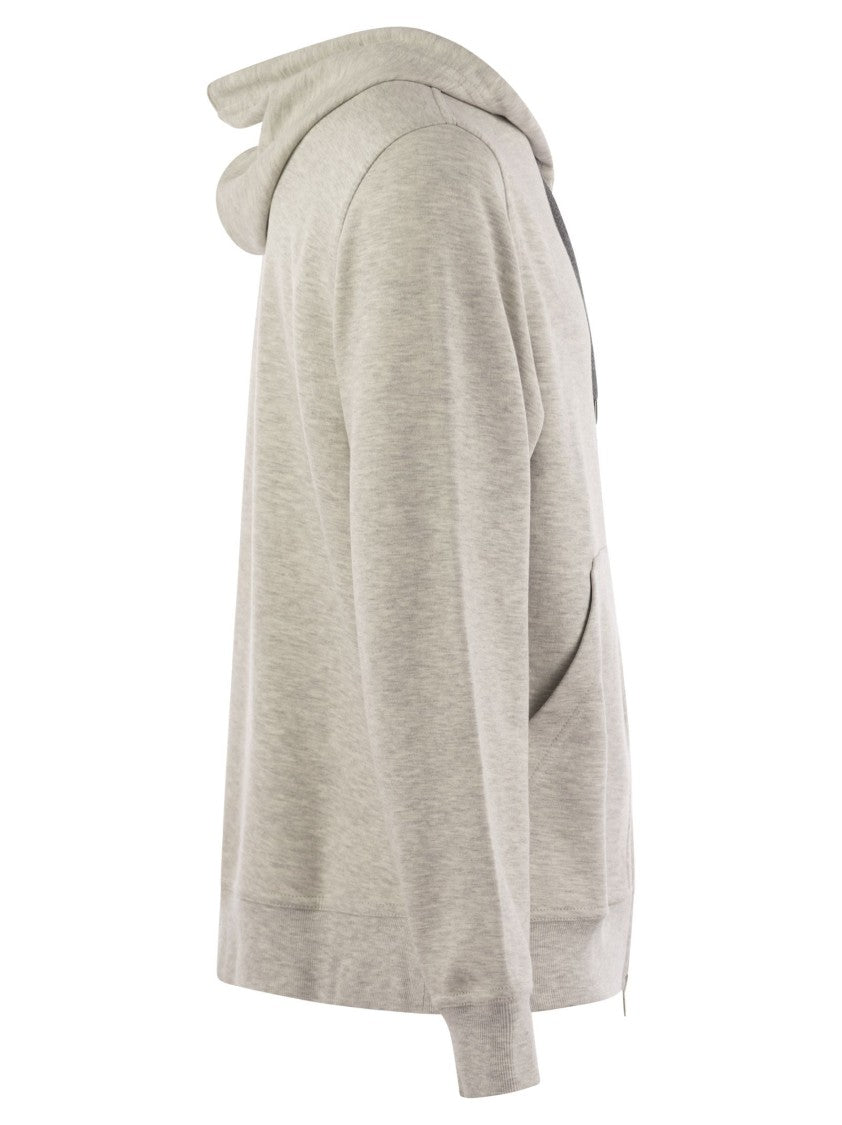 Brunello Cucinelli Cotton, Cashmere And Silk Fleece Zipped Topwear