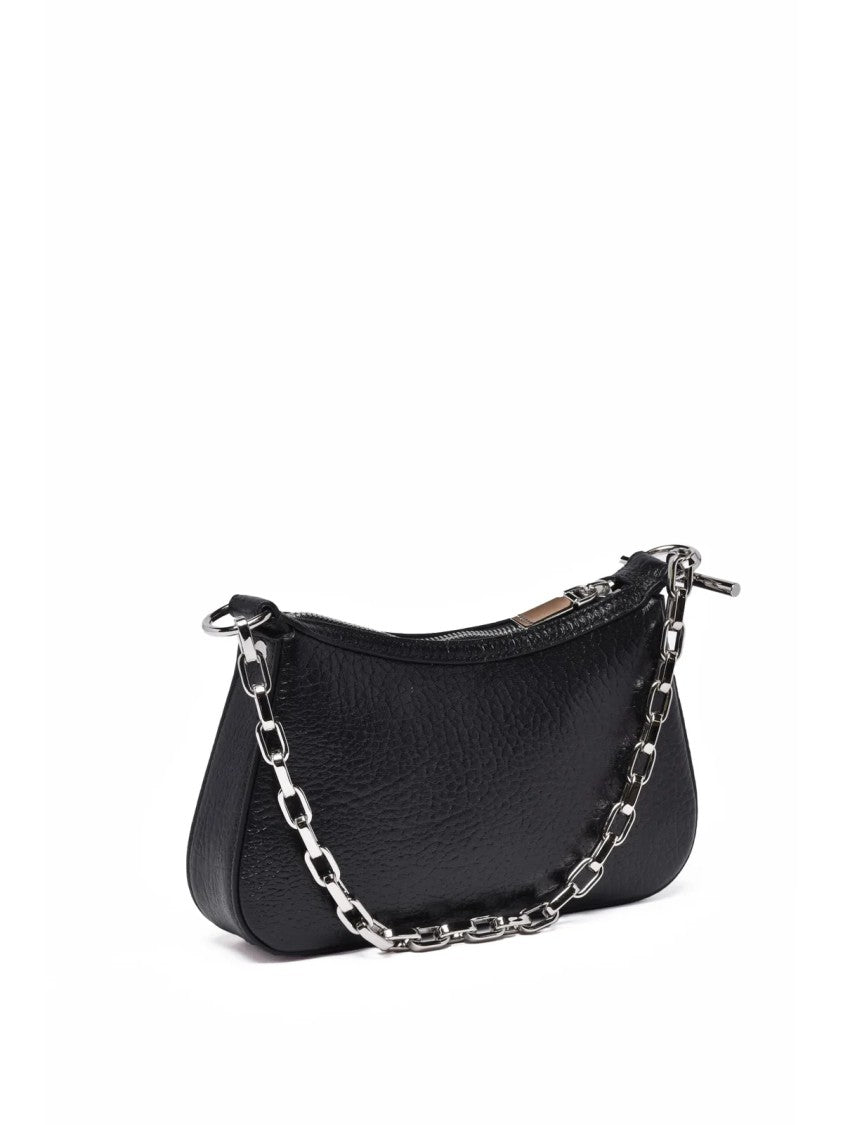 Alexander Mcqueen Black Leather Chain Shoulder Bag