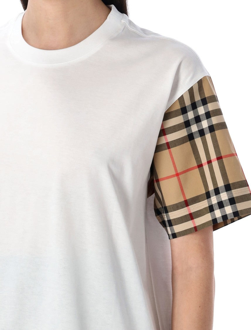 Burberry Check Sleeve Cotton T-Shirt By Burberry