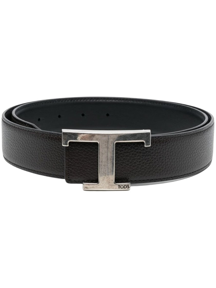 Tod's Sophisticated Black Calf Leather Belt