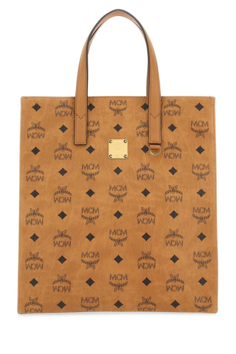Mcm Printed Canvas Small Aren Shopping Bag