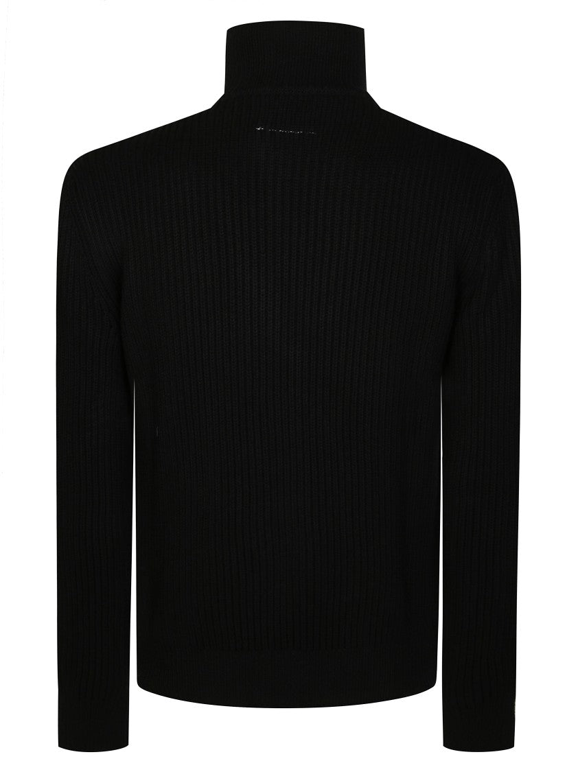Mm6 By Maison Margiela Zip-Up Sweater With High Collar