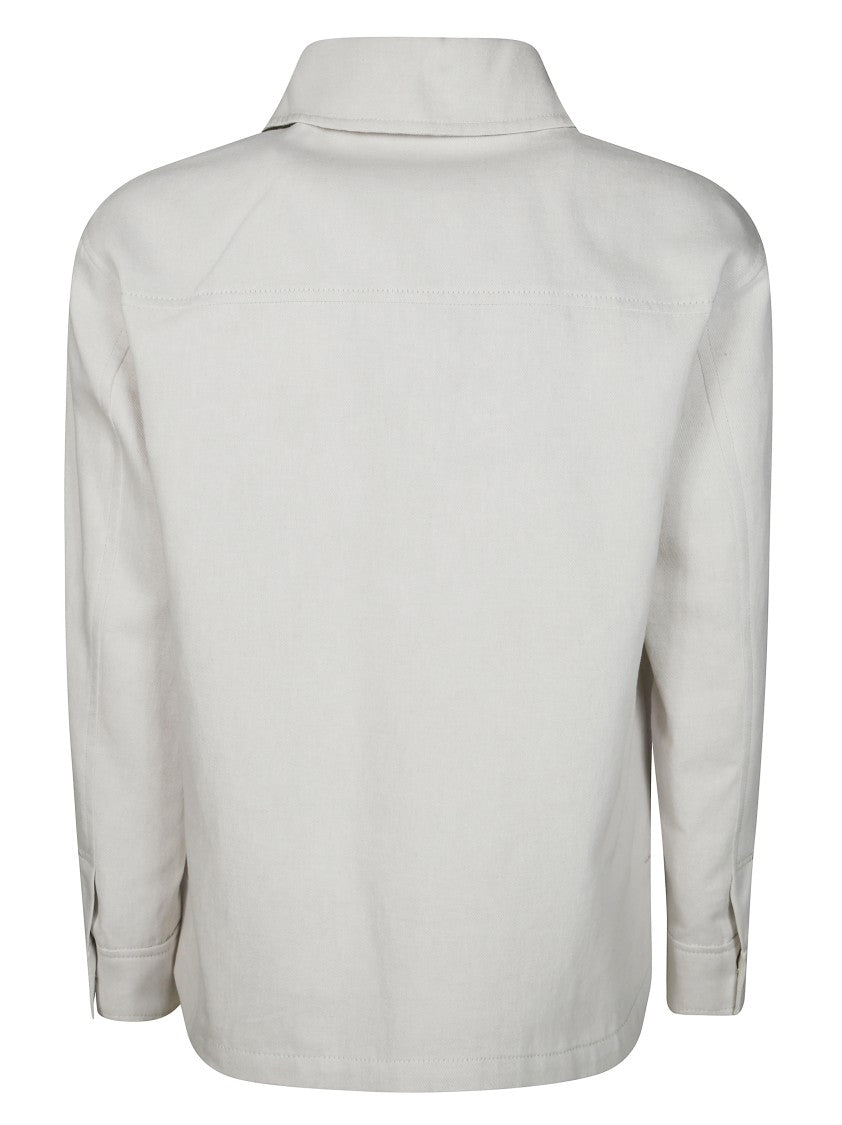 Max Mara Lightweight Neutrals Top With Classic Collar
