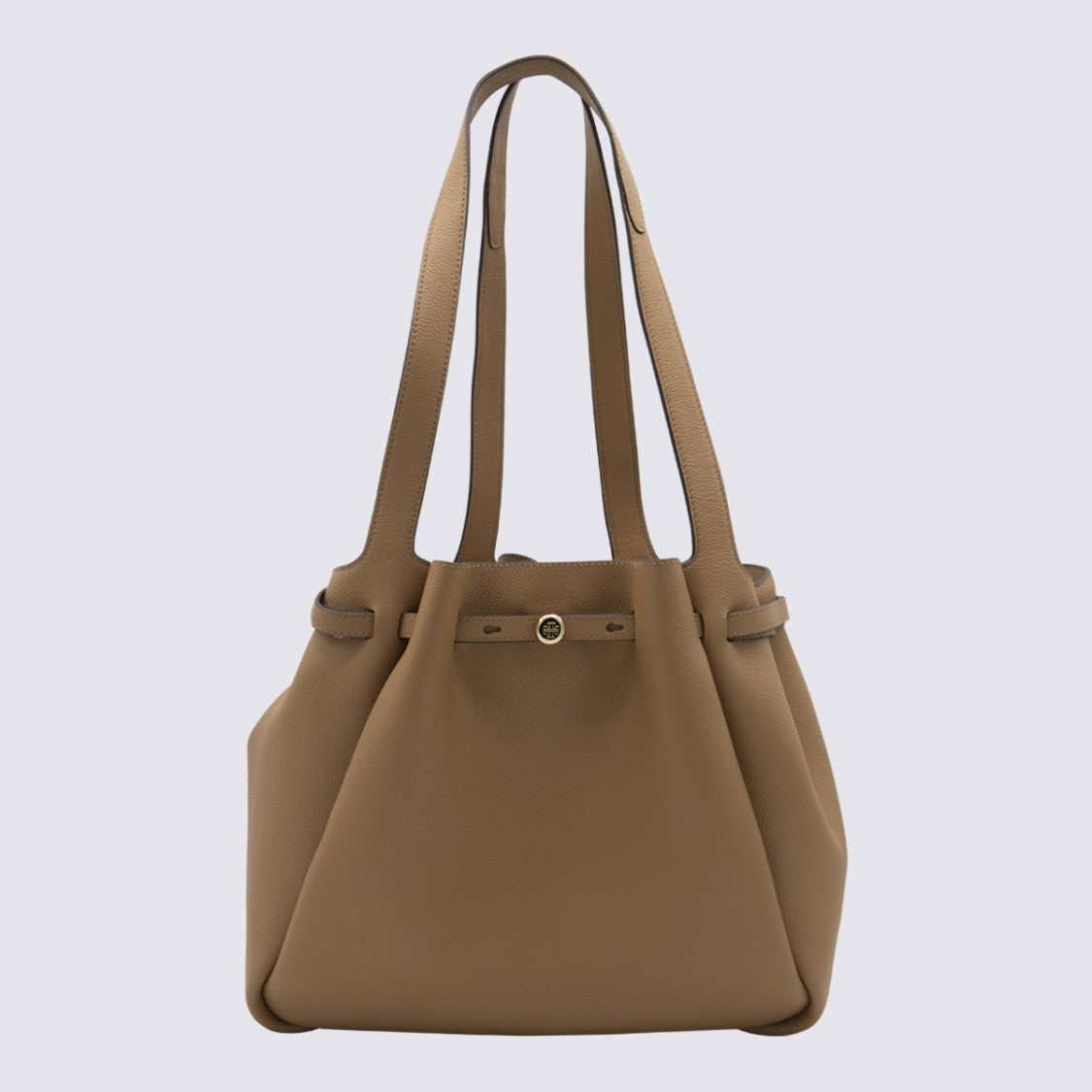 Tory Burch Soft Pebbled Leather Tote With Gold-Tone Emblem
