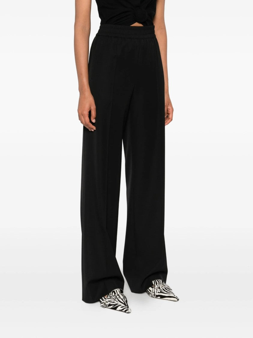 Dolce & Gabbana Wide-Leg High Elastic Waist Wool Pants