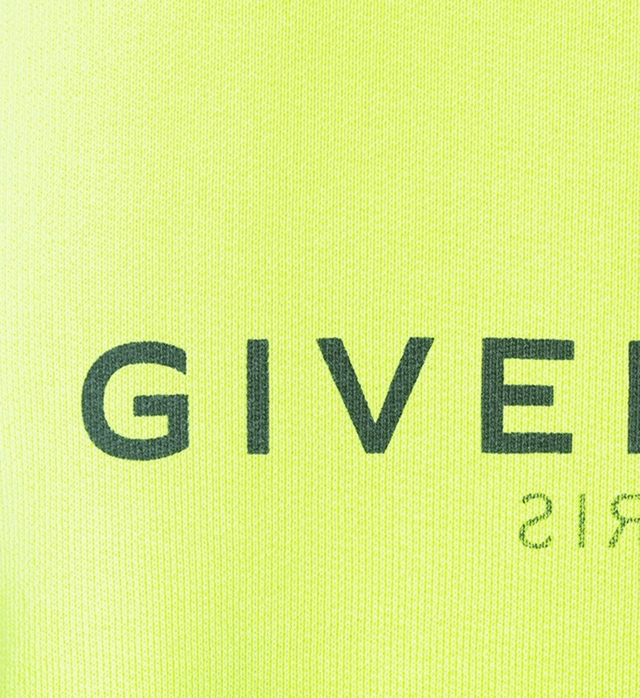 Givenchy Fluorescent Yellow Crewneck Sweatshirt With Centered Logo