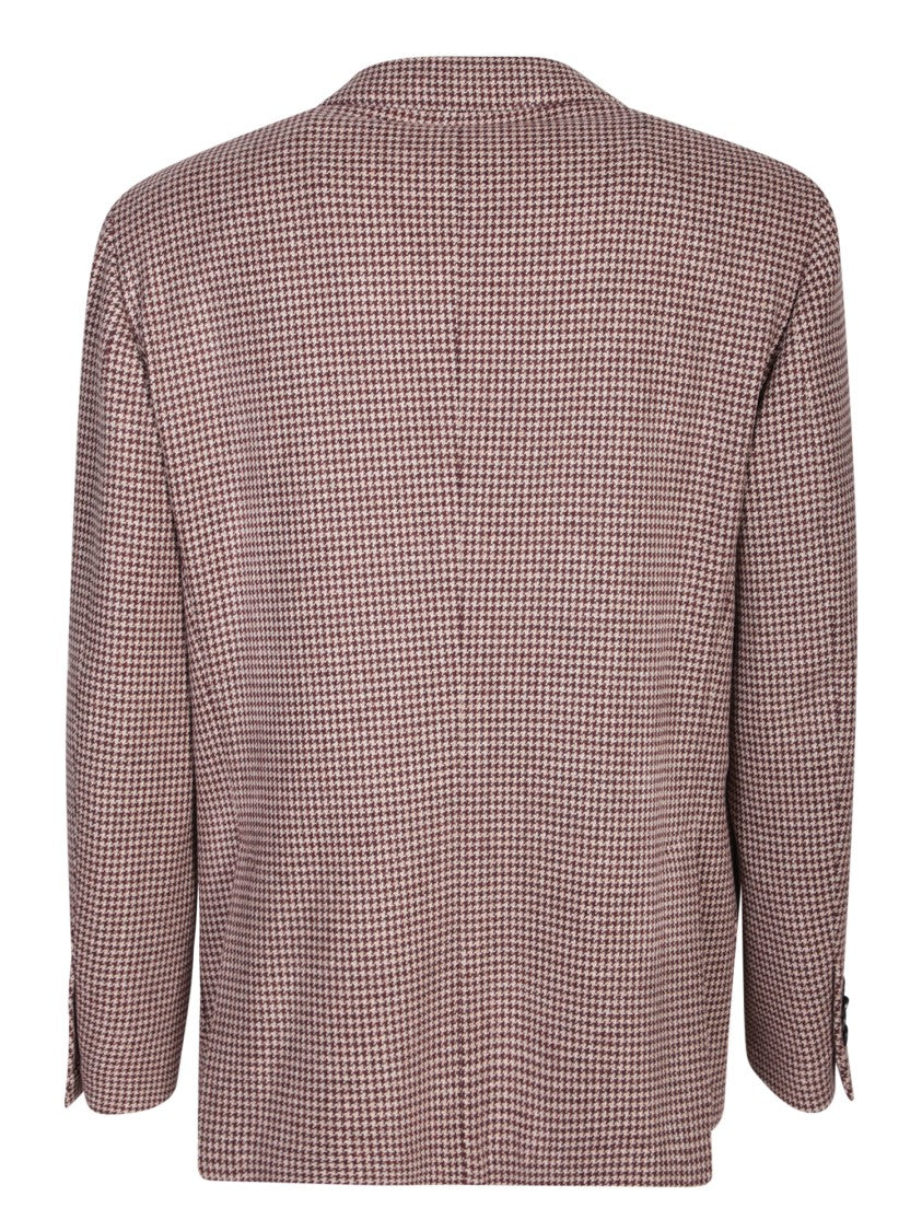 Lardini Bordeaux Wool-Cashmere Blend Blazer