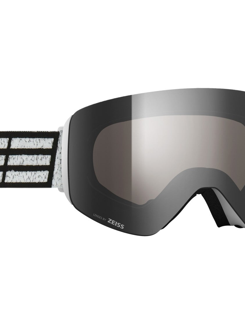 Salice Black Wide Curved Reflective Ski Goggles