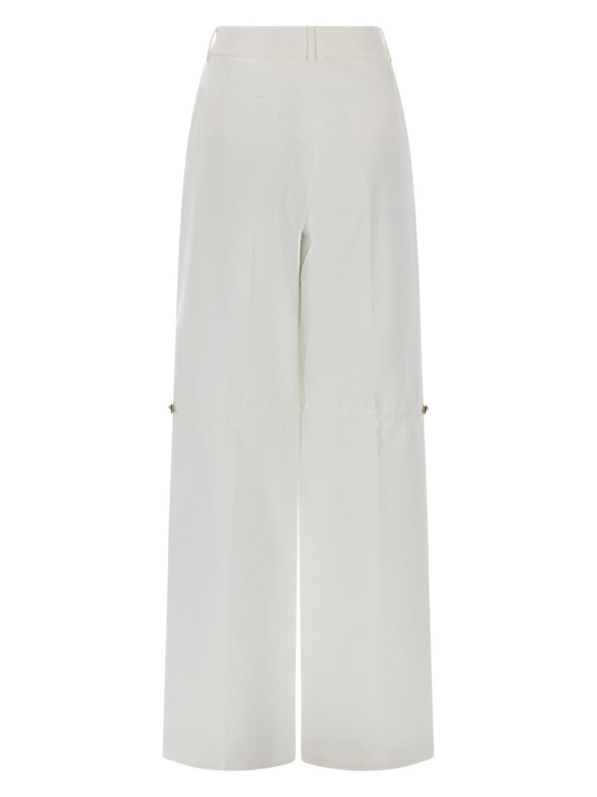 Fendi Straight-Leg Cotton Pants With Drawstring Waist And Relaxed Fit