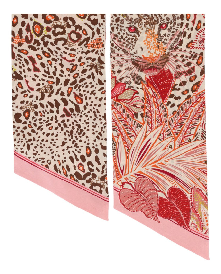 Ferragamo Leopard And Floral Print Scarf
