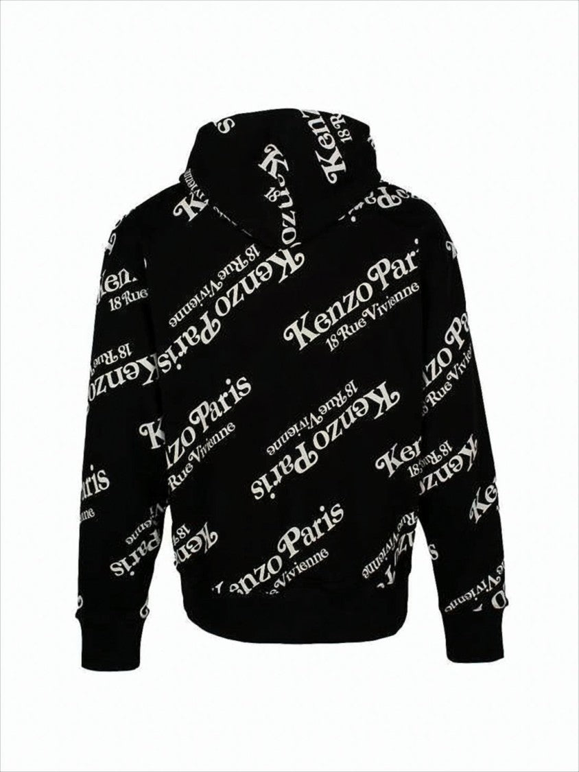 Kenzo Relaxed-Fit Black Hoodie With Bold Logo Print