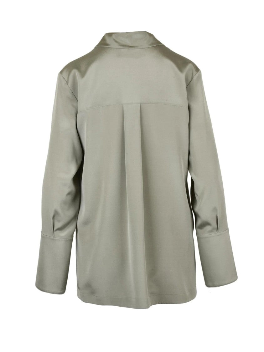 Max Mara Sage Green Silk Stretch Blouse