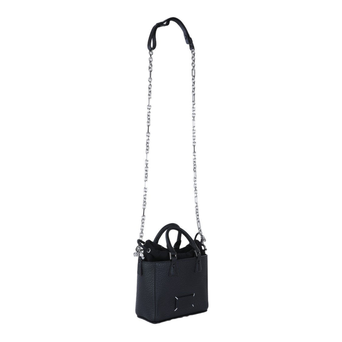Maison Margiela Structured Handbag In Textured Black Leather