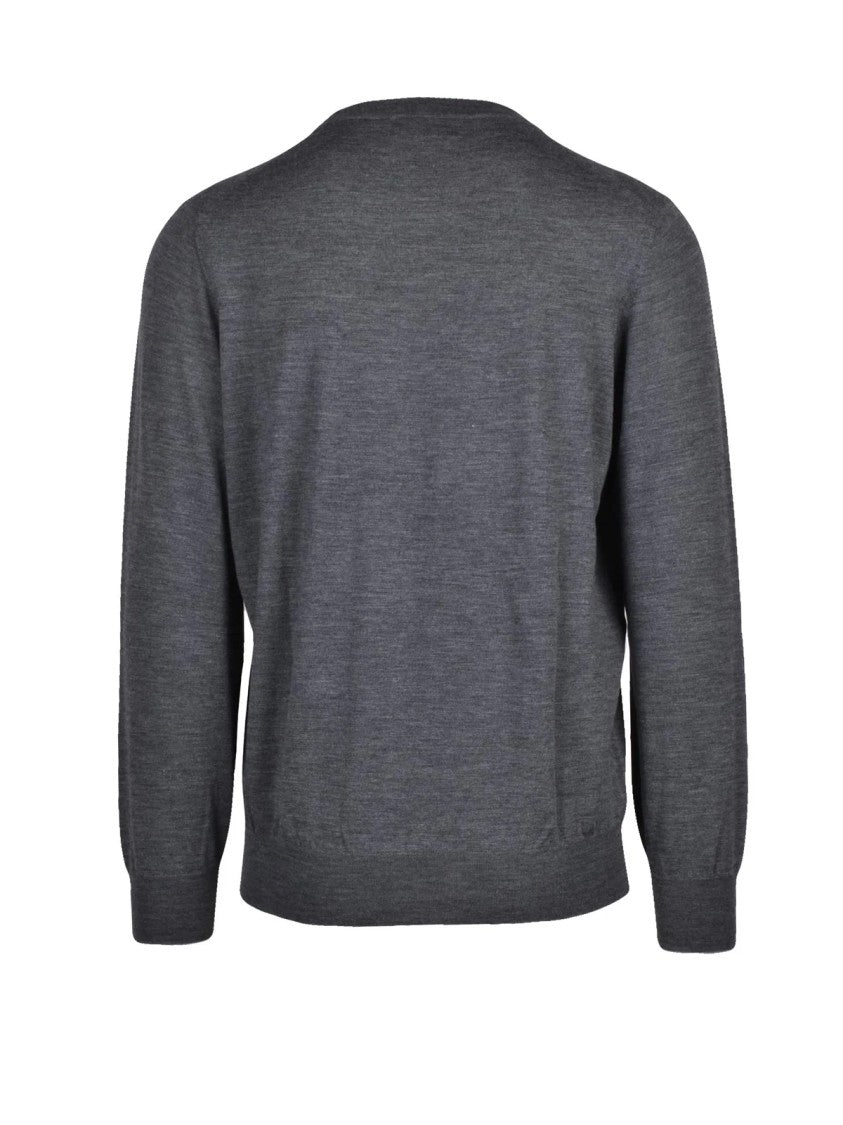 Brunello Cucinelli Classic Crew Neck Sweater In Fine Knit Wool-Cashmere Blend