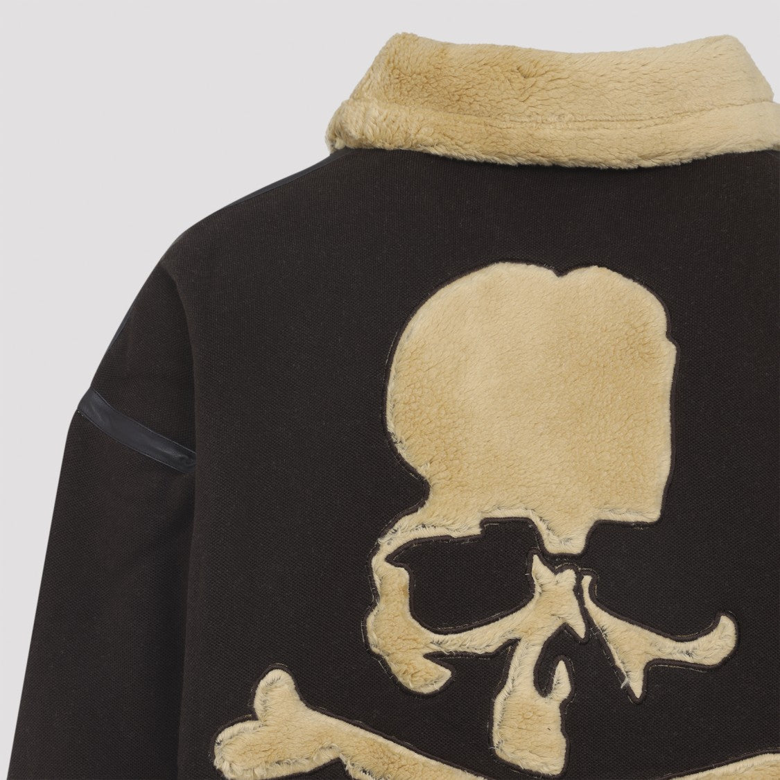 Mastermind World Brown Cotton Mutton Jacket With Embroidered Skull Detail
