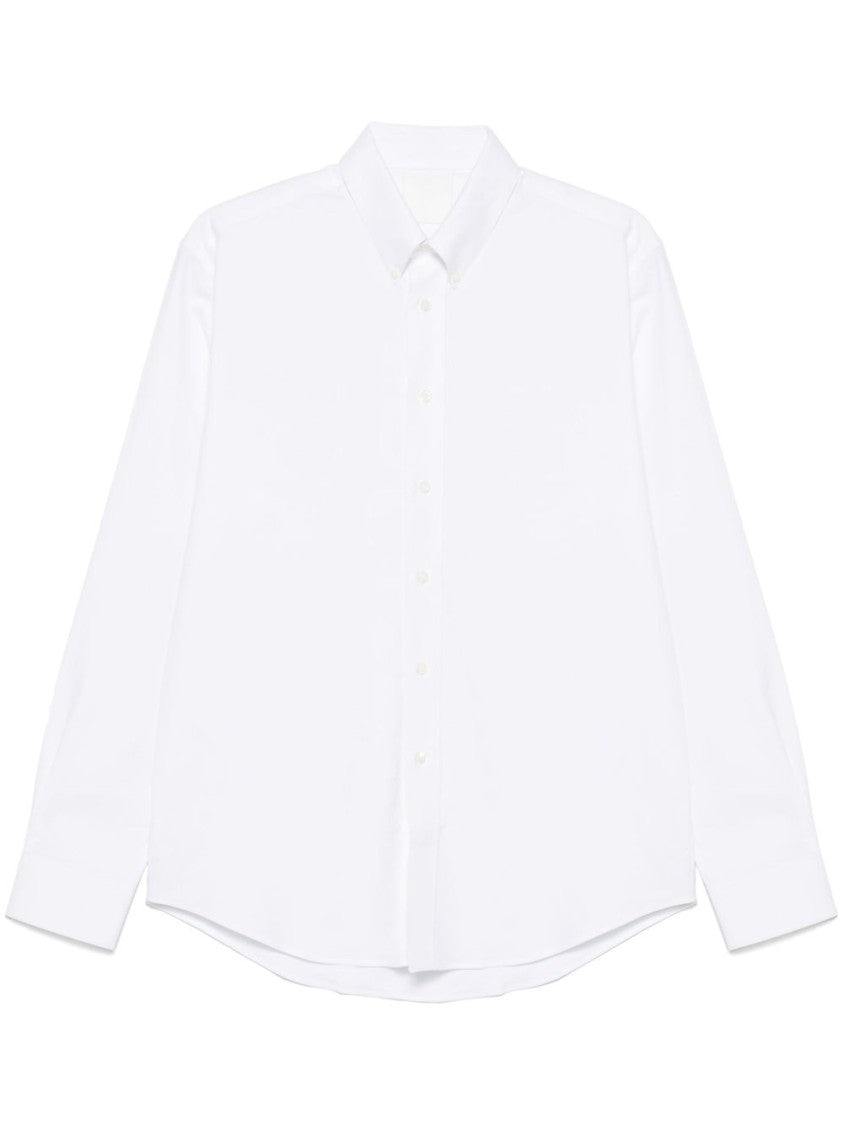 Givenchy Classic White Shirt With Button-Down Collar And Curved Hem