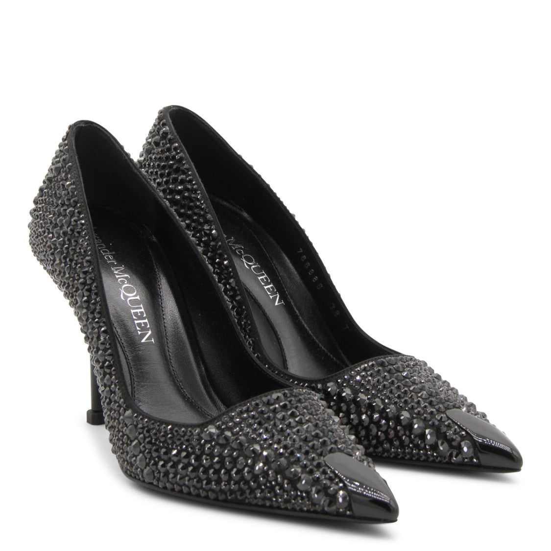 Alexander Mcqueen Black Silk Punk Stiletto Pumps