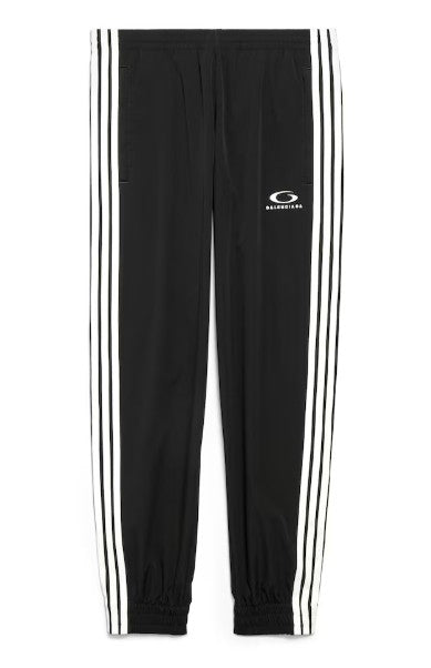 Balenciaga Tapered Black Trousers With White Stripes