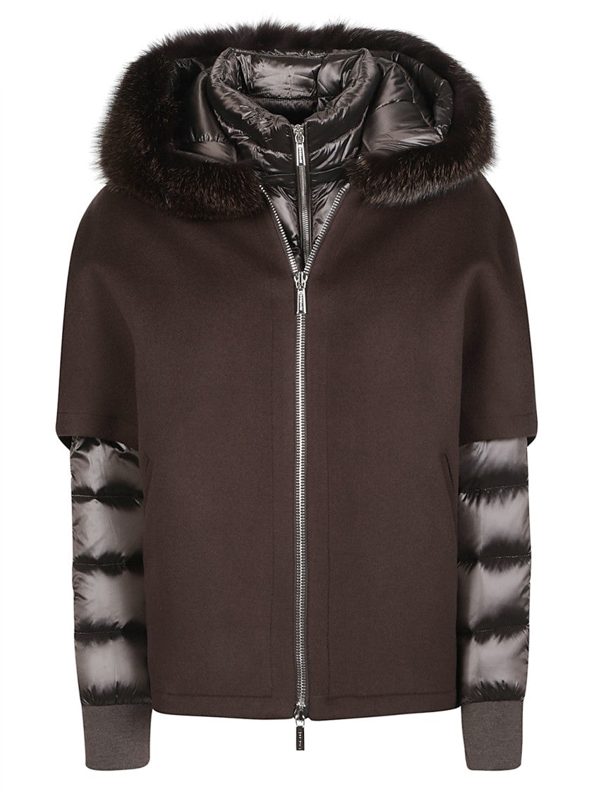Moorer Pegaso-Cwr Wool-Cashmere Quilted Padded Sleeve Jacket