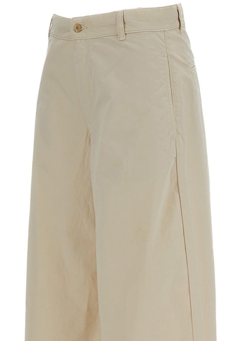 Polo Ralph Lauren Beige Wide-Leg Cotton Trousers