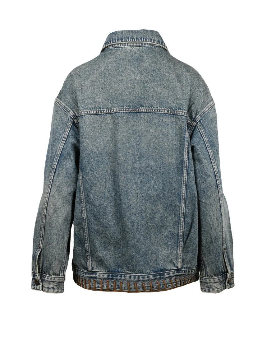 Miss Sixty Light Blue Cotton Button Oversized Denim Jacket
