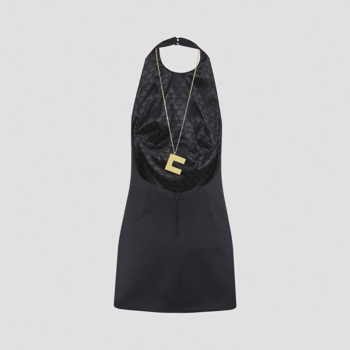 Elisabetta Franchi Brown Polyester Fitted Mini Dress