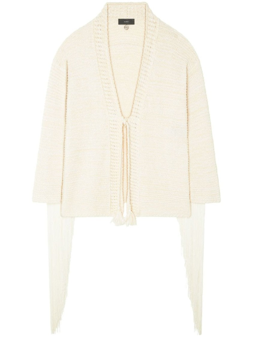 Alanui Chalk Textured Knit Cardigan