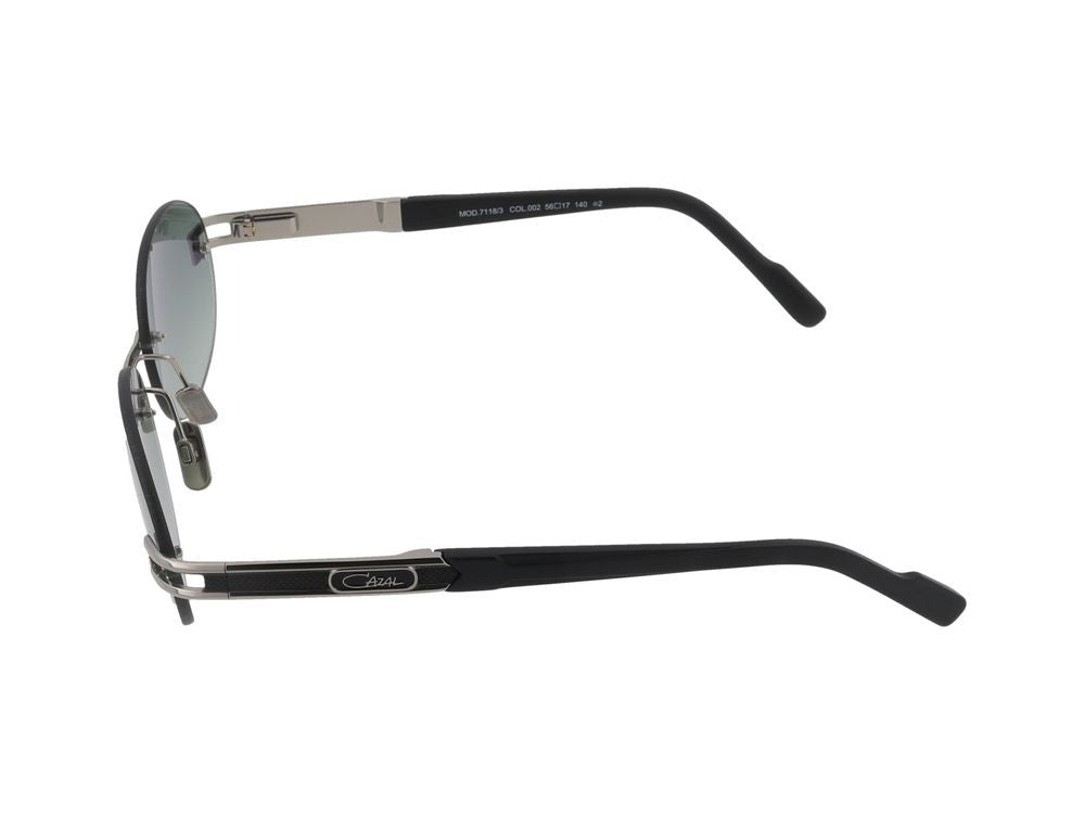 Cazal Silver Metal Frame Rimless Oval Gradient Sunglasses
