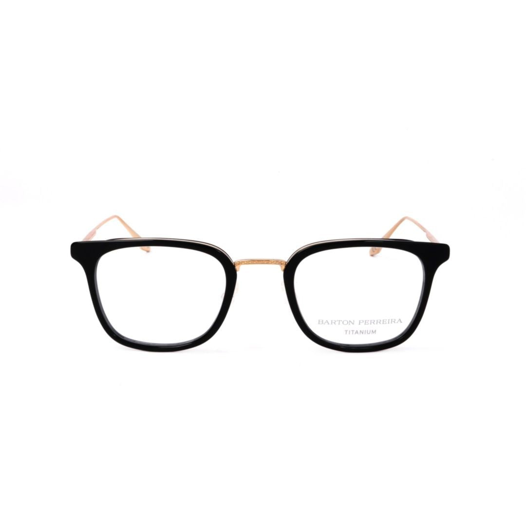 Barton Perreira Bp5090 490Fc Square Black Acetate Eyeglasses With Metallic Accents