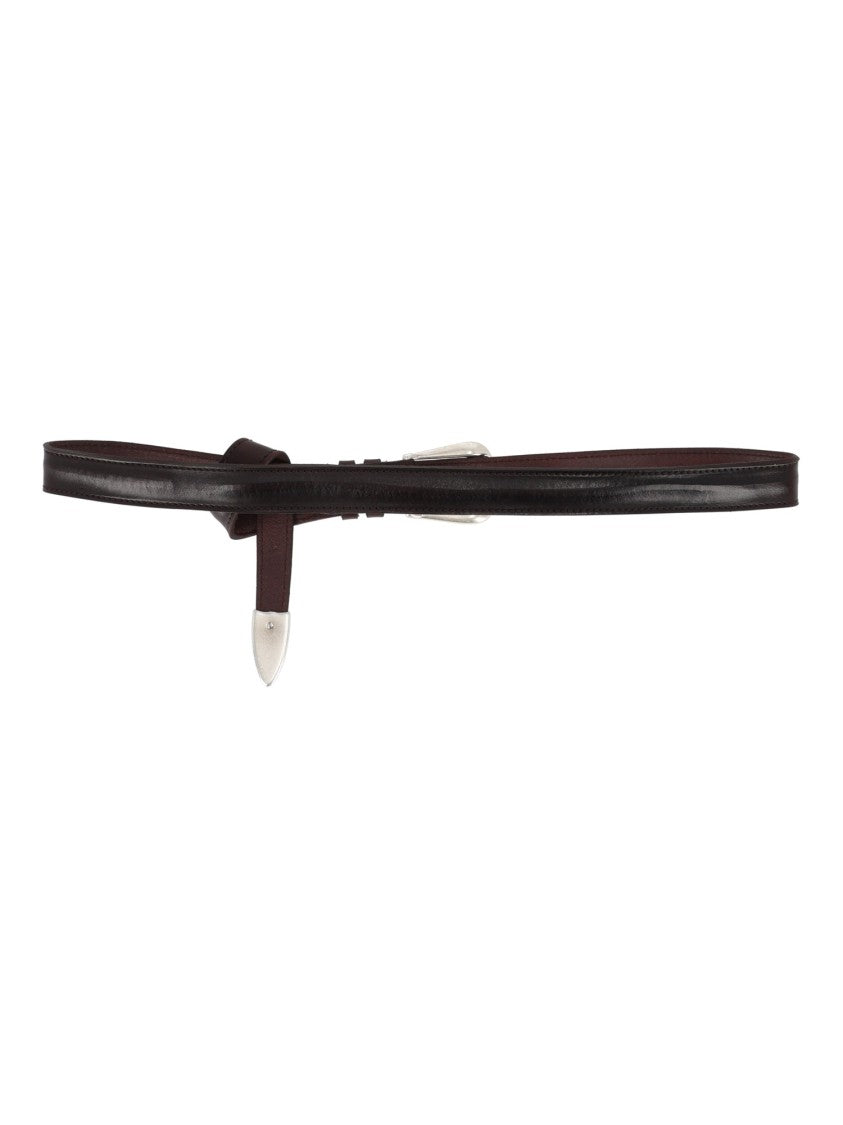 Claudio Orciani Sveva Punta Lunga Bull Soft Slim Calf Leather Belt