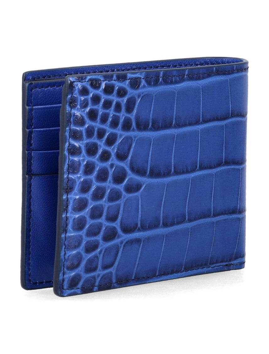 Tom Ford Crocodile-Effect Leather Bi-Fold Wallet