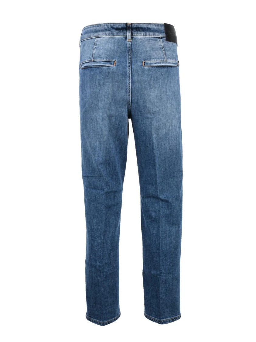 Dondup Blue Willa Cone Tapered Stretch Cotton Jeans