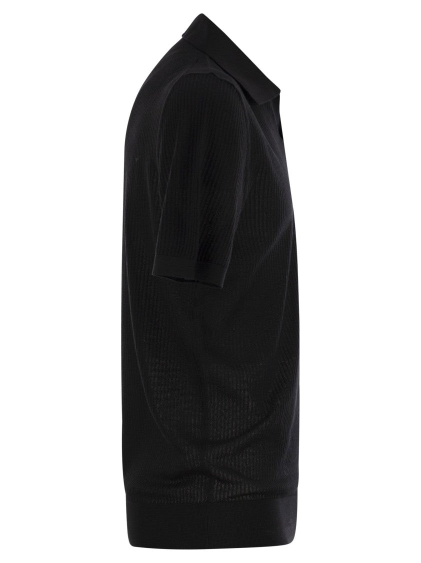 Fedeli Giza Cotton Short-Sleeved Polo Shirt