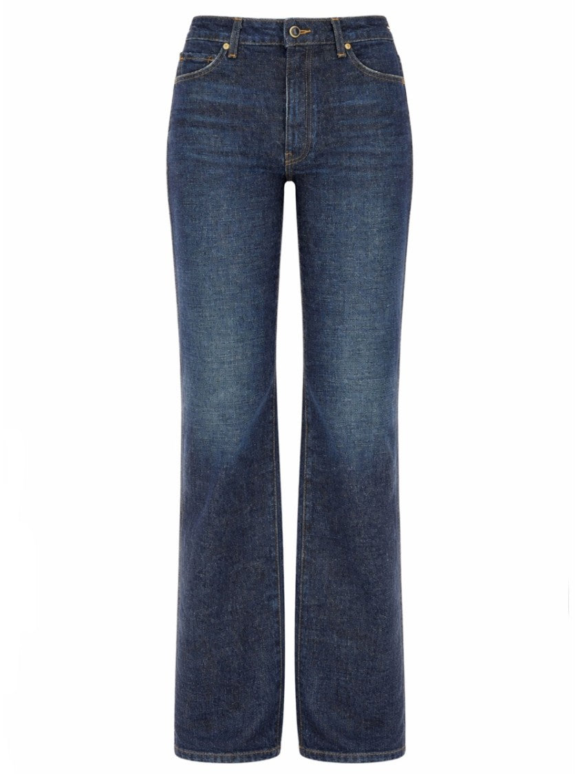 Khaite Dark Indigo Danielle Straight-Leg Jeans