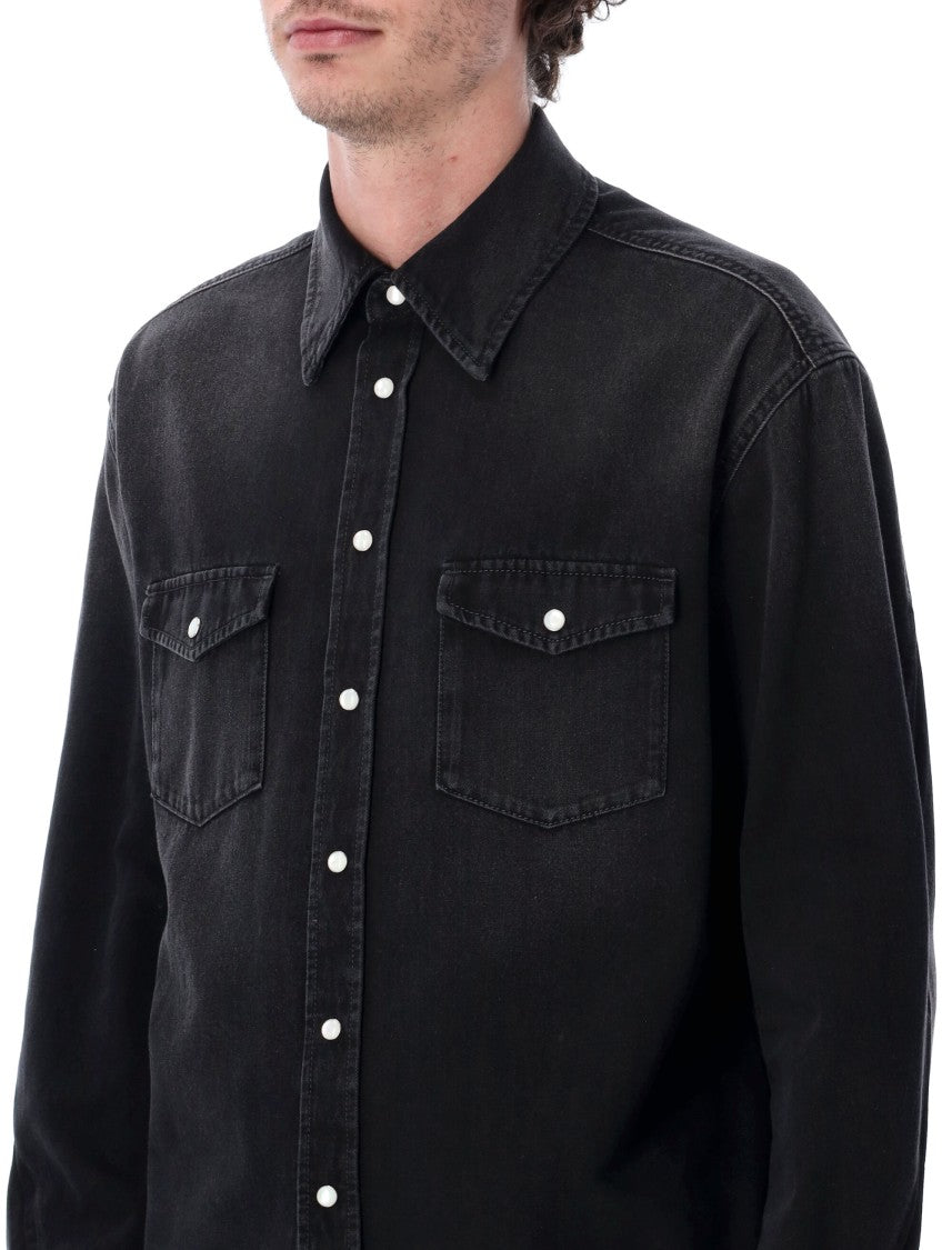 Givenchy Refined Black Denim Shirt With Classic Details