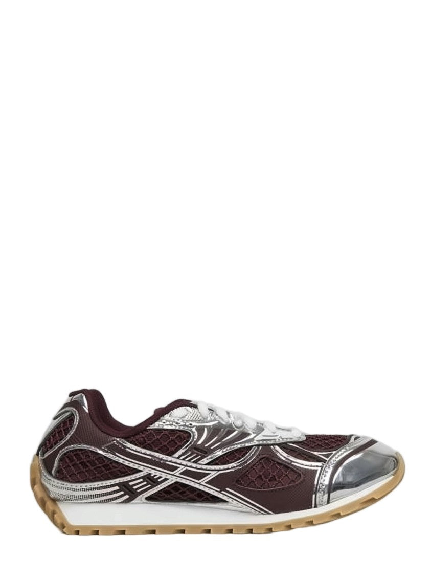 Bottega Veneta Burgundy Sneakers With Mesh Upper