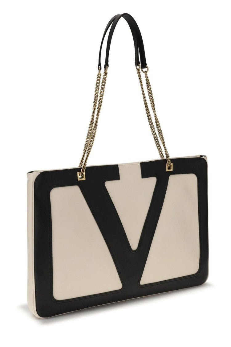 Valentino Garavani Rectangular Nappa Leather Shoulder Bag With Bold Logo