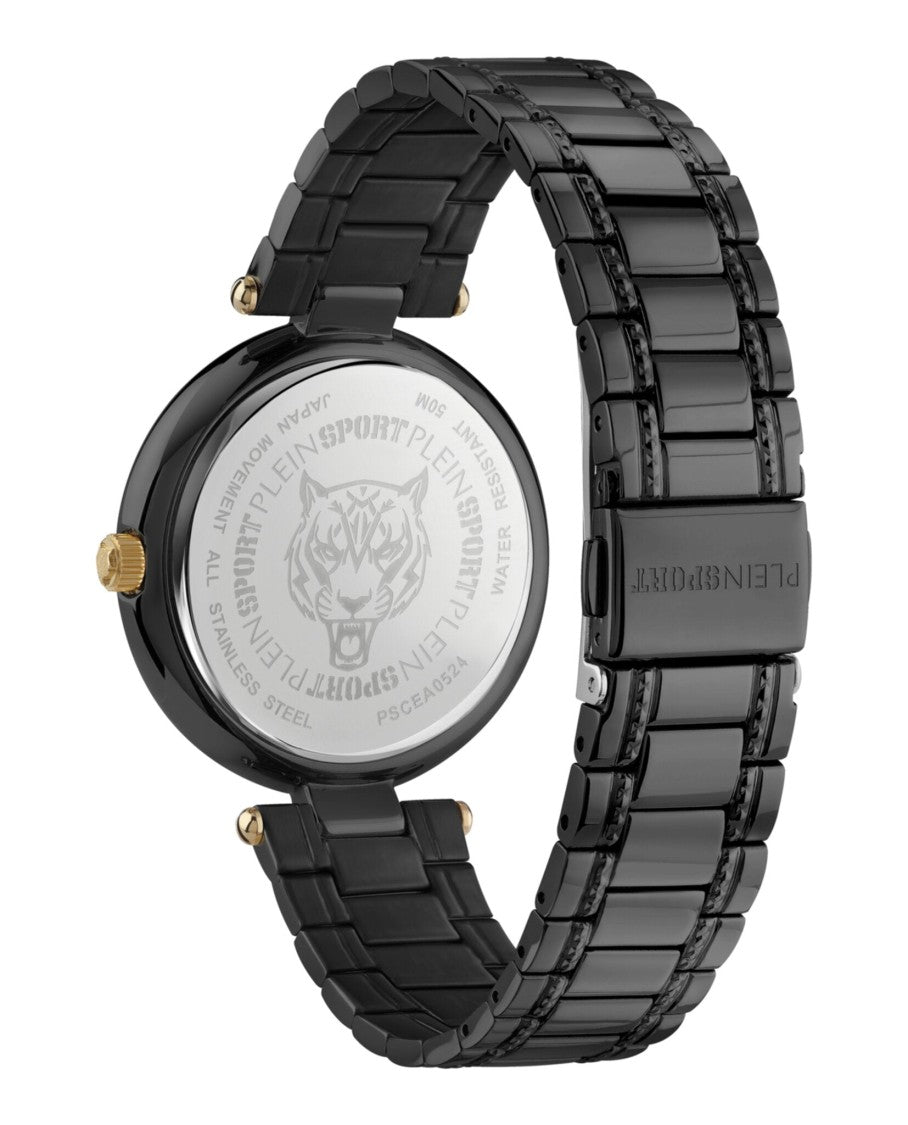 Plein Sport Opium Watch With Black Sunray Dial And Ip Black Bracelet