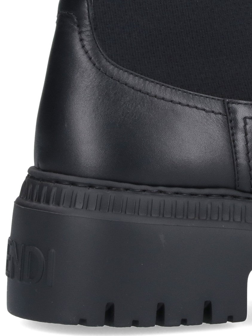 Fendi Domino Biker Boots – Black