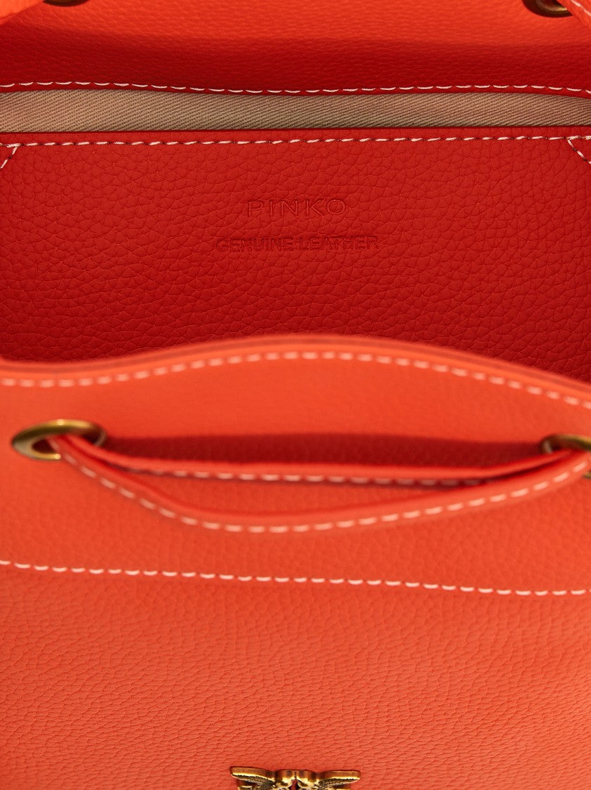Pinko Textured Leather Mini Bucket Bag