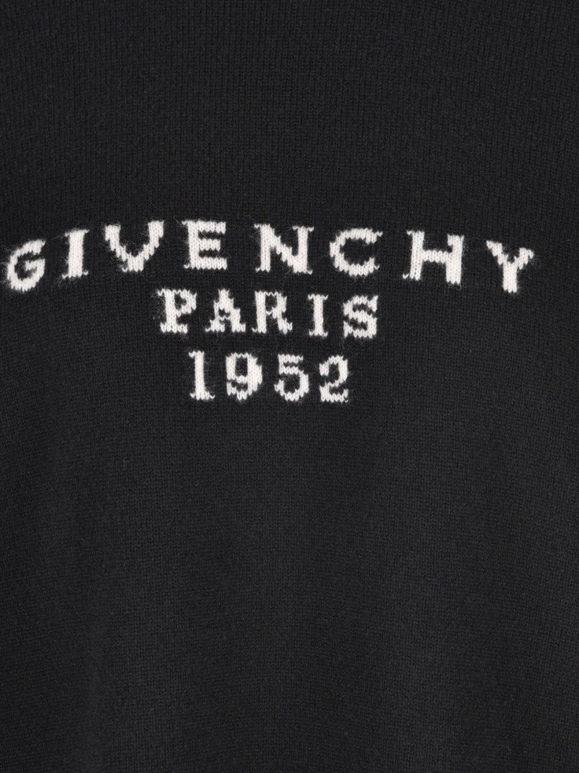 Givenchy Black Silk And Nylon Crew Neck Sweater