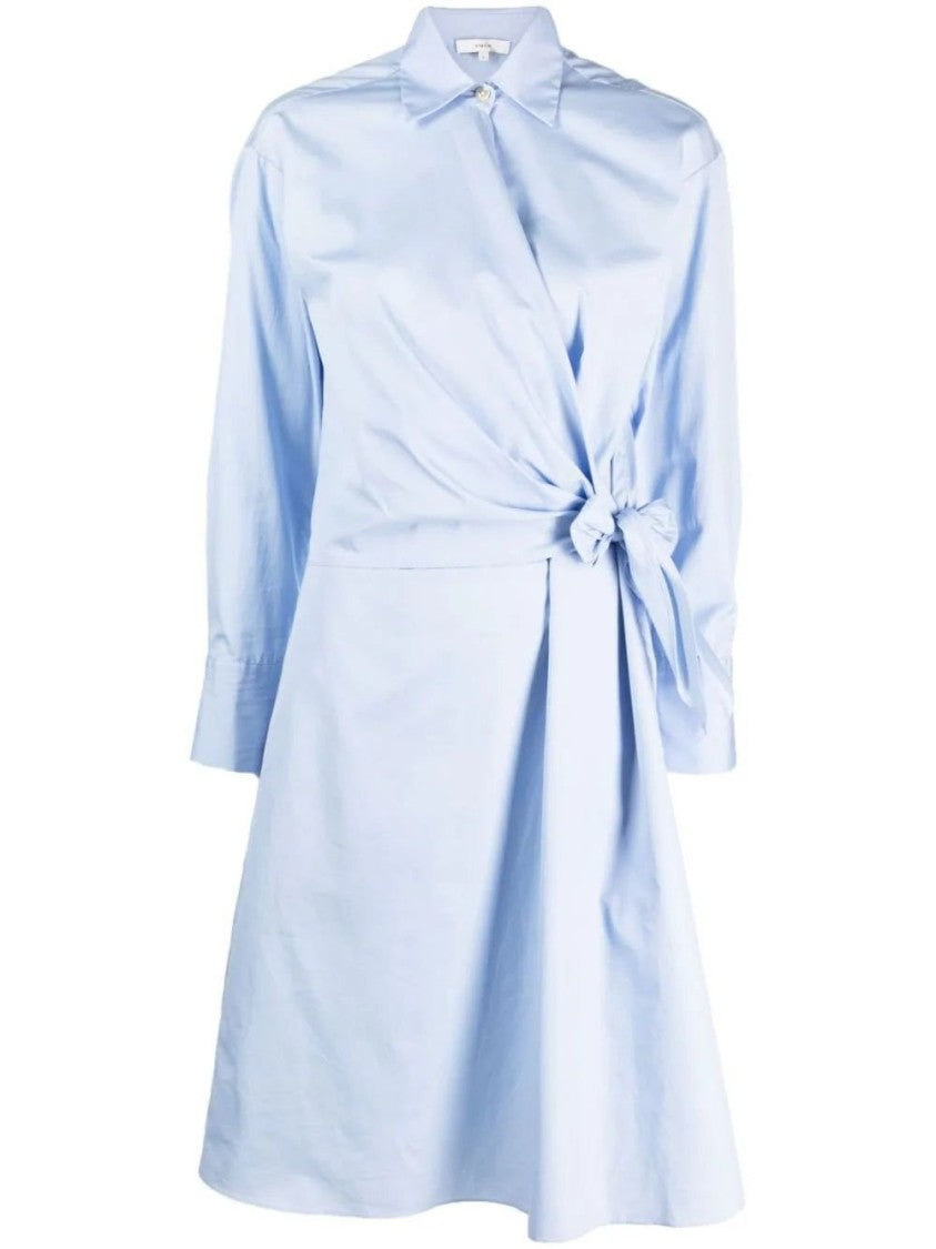 Vince Long Sleeve Wrap Shirt Dress