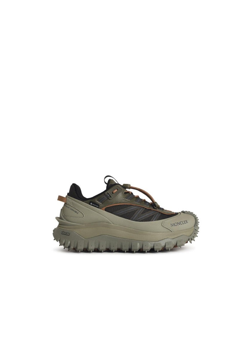 Moncler Trailgrip Gtx' Green Leather Blend Sneakers