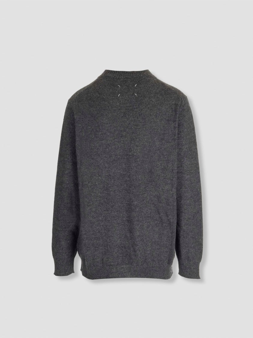 Maison Margiela Relaxed Fit Dark Grey Alpaca Blend Sweater